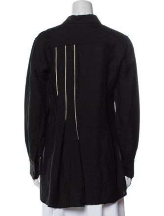Y-3 Linen Long Sleeve Button-Up Top