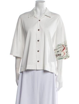 Y-3 Three-Quarter Sleeve Button-Up Top