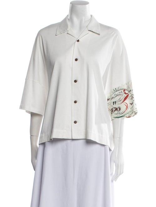 Y-3 Three-Quarter Sleeve Button-Up Top