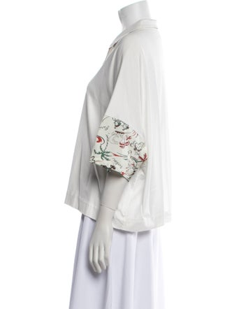 Y-3 Three-Quarter Sleeve Button-Up Top