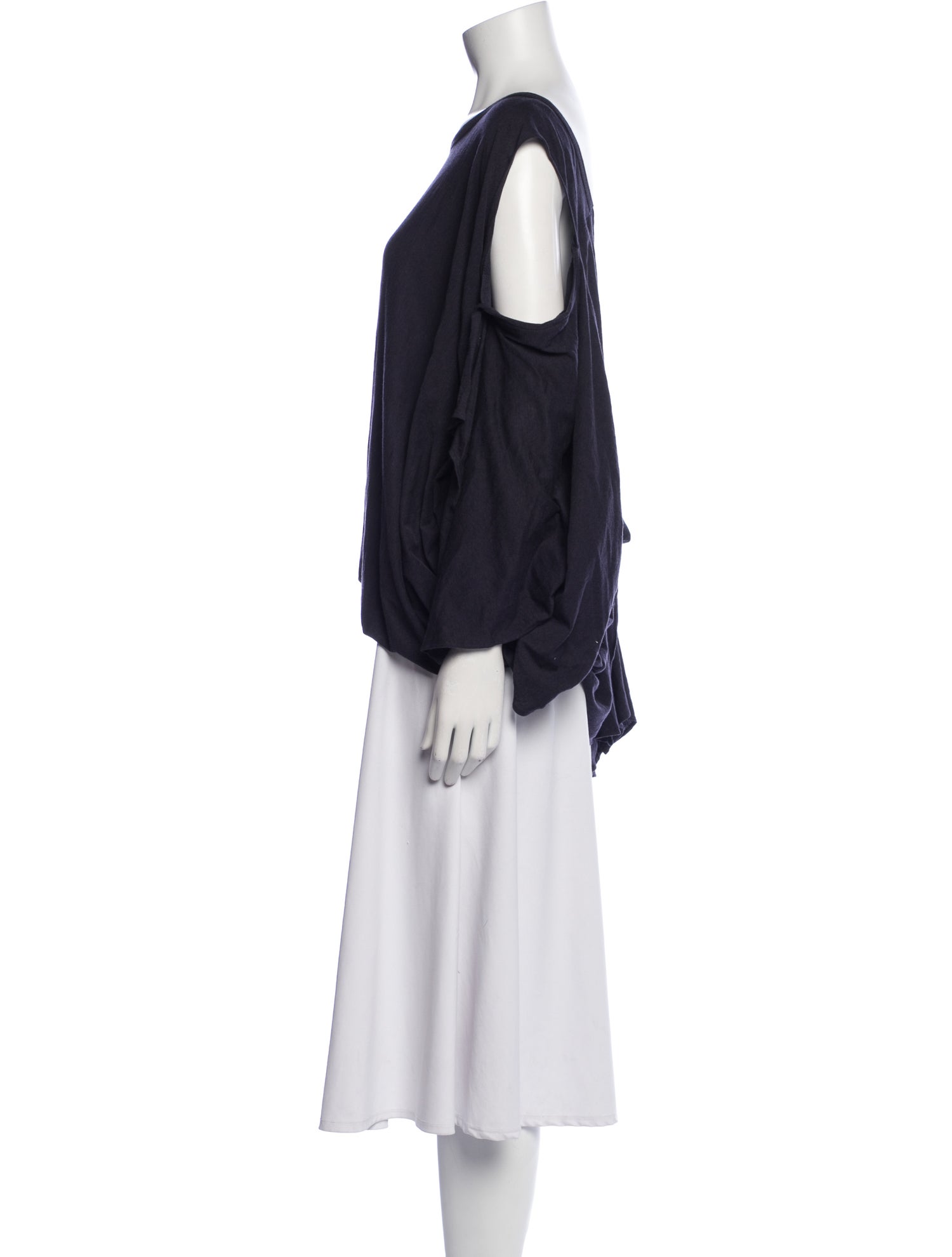 Y-3 Scoop Neck Three-Quarter Sleeve Blouse