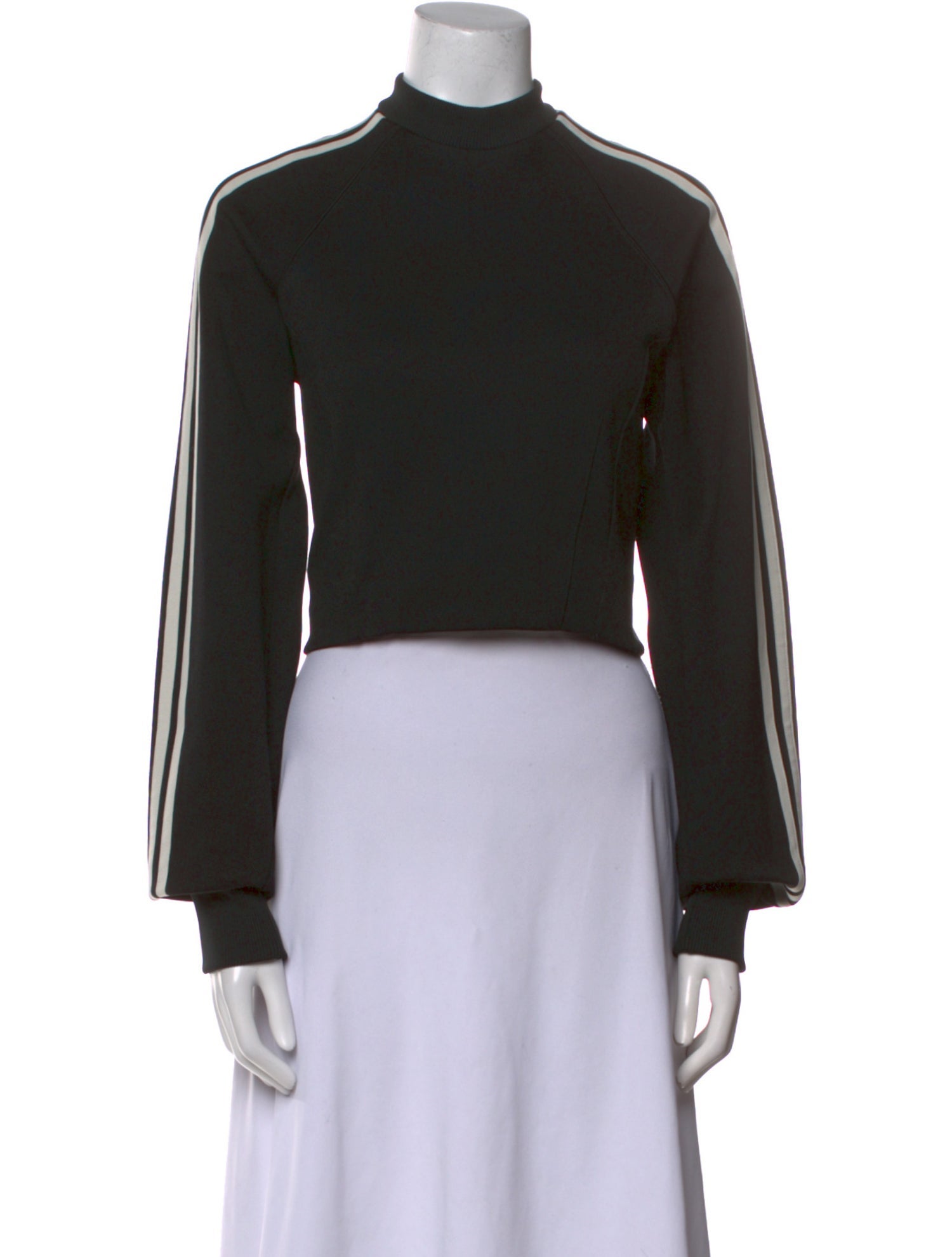 Y-3 Mock Neck Long Sleeve Crop Top