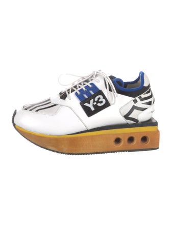 Y-3 Leather Printed Athletic Sneakers