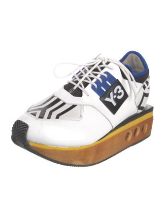 Y-3 Leather Printed Athletic Sneakers