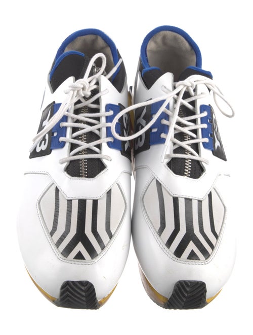 Y-3 Leather Printed Athletic Sneakers