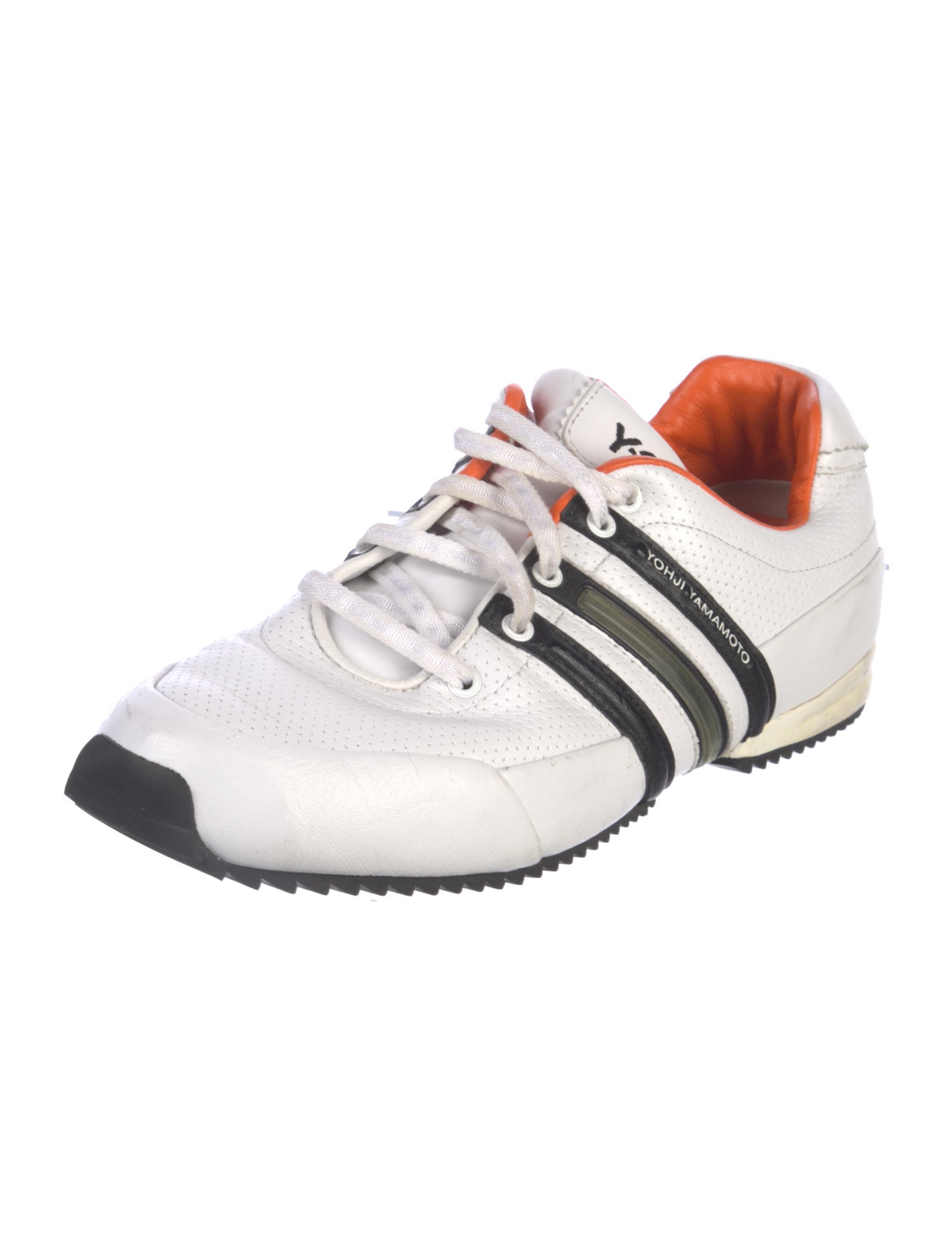 Y-3 Leather Colorblock Pattern Athletic Sneakers