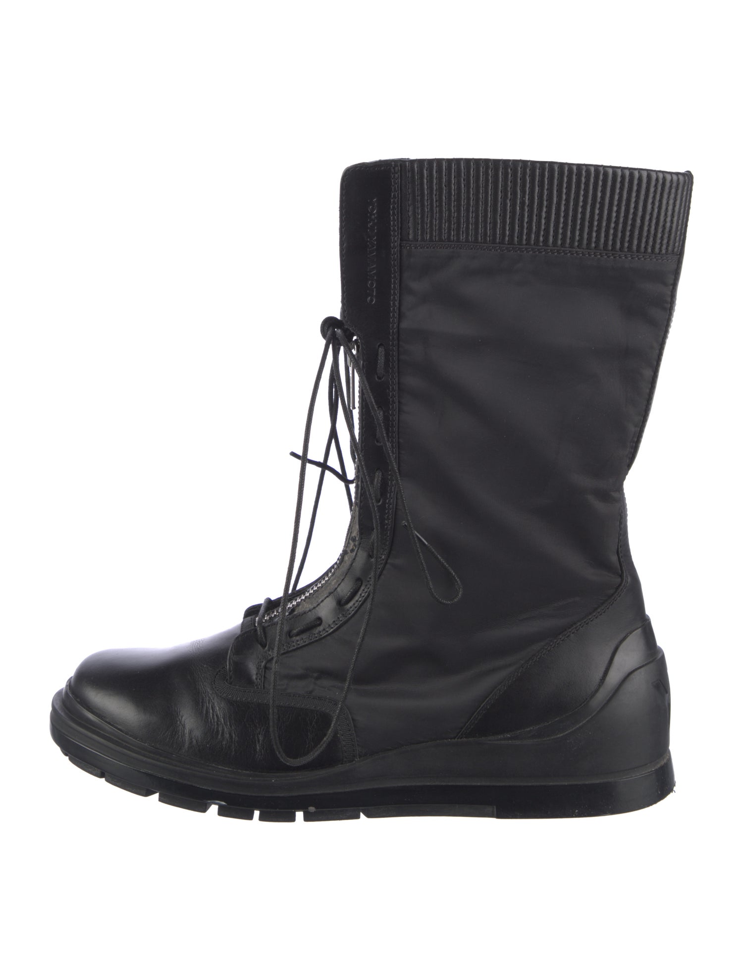 Y-3 Leather Lace-Up Boots