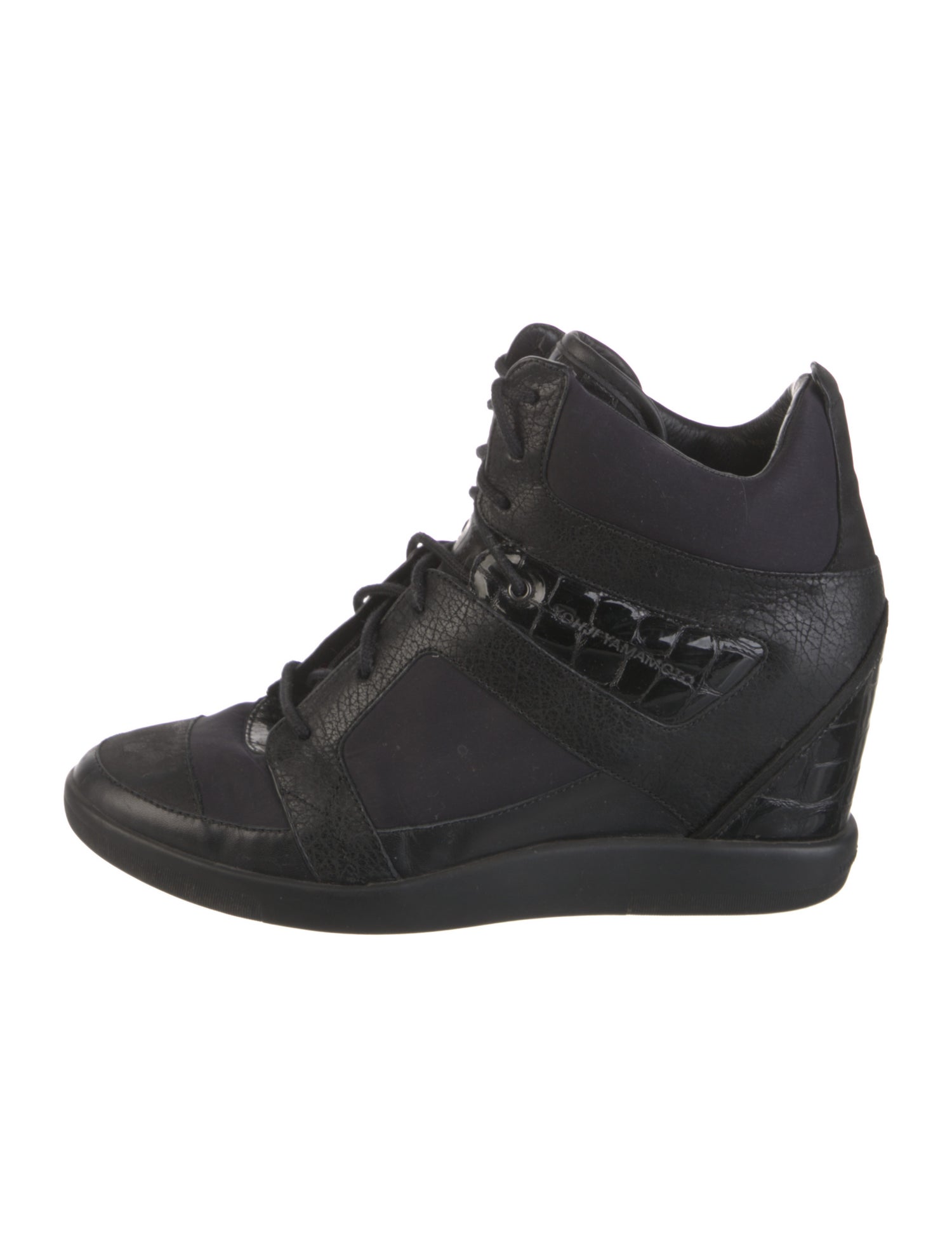 Y-3 Leather Wedge Sneakers