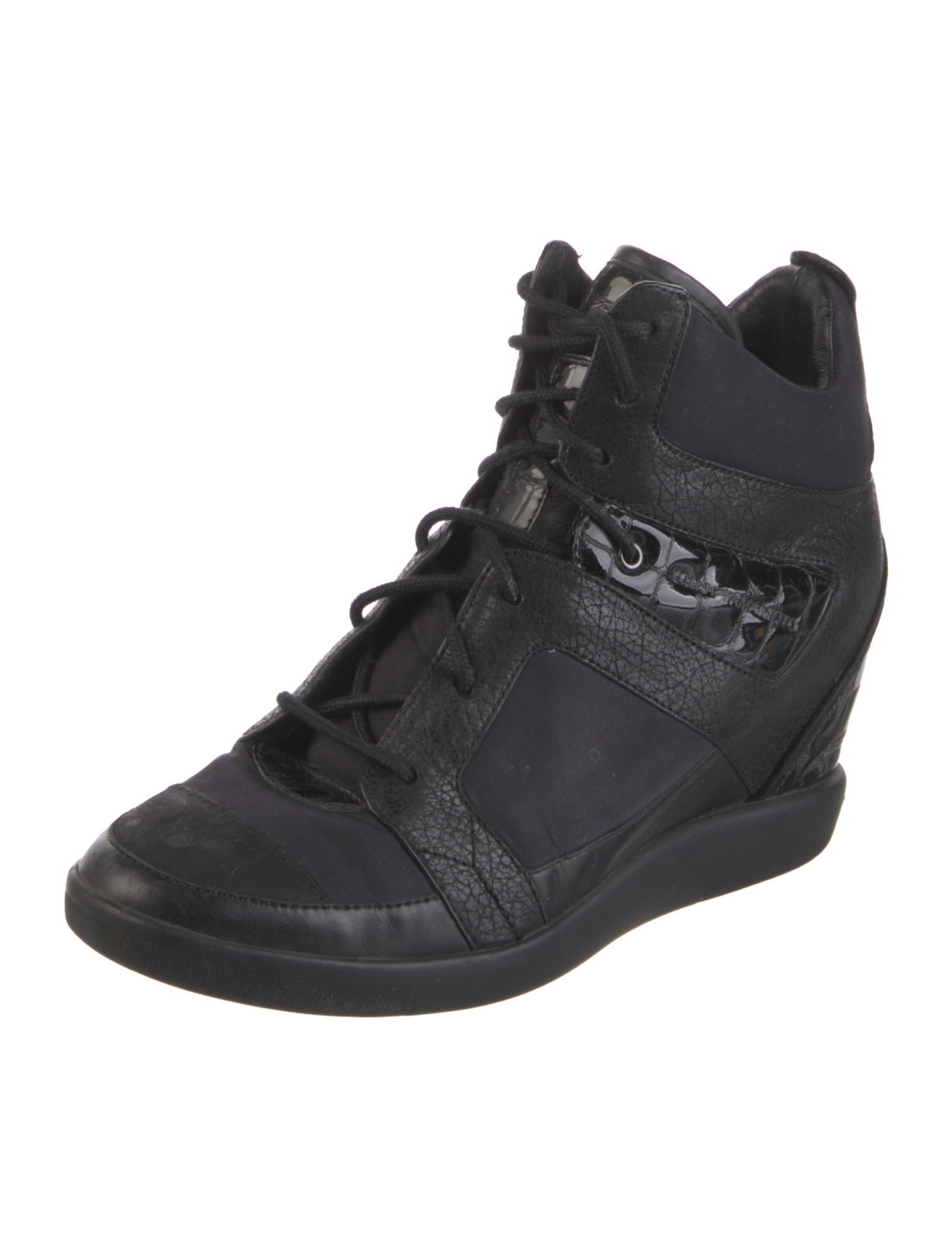 Y-3 Leather Wedge Sneakers