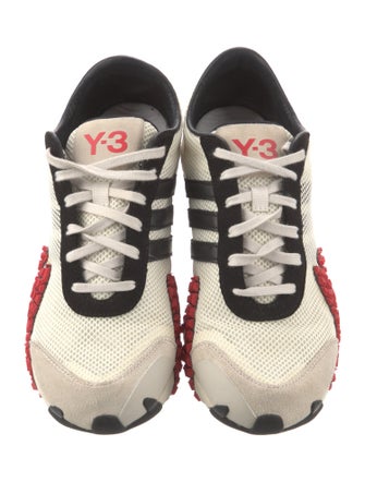 Y-3 Leather Printed Athletic Sneakers