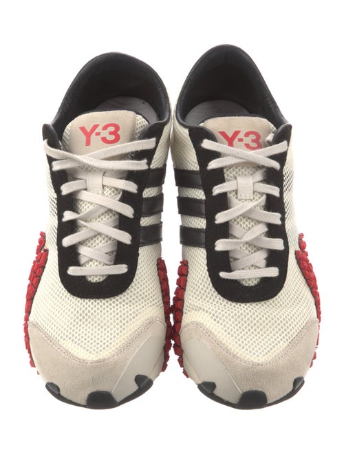 Y-3 Leather Printed Athletic Sneakers