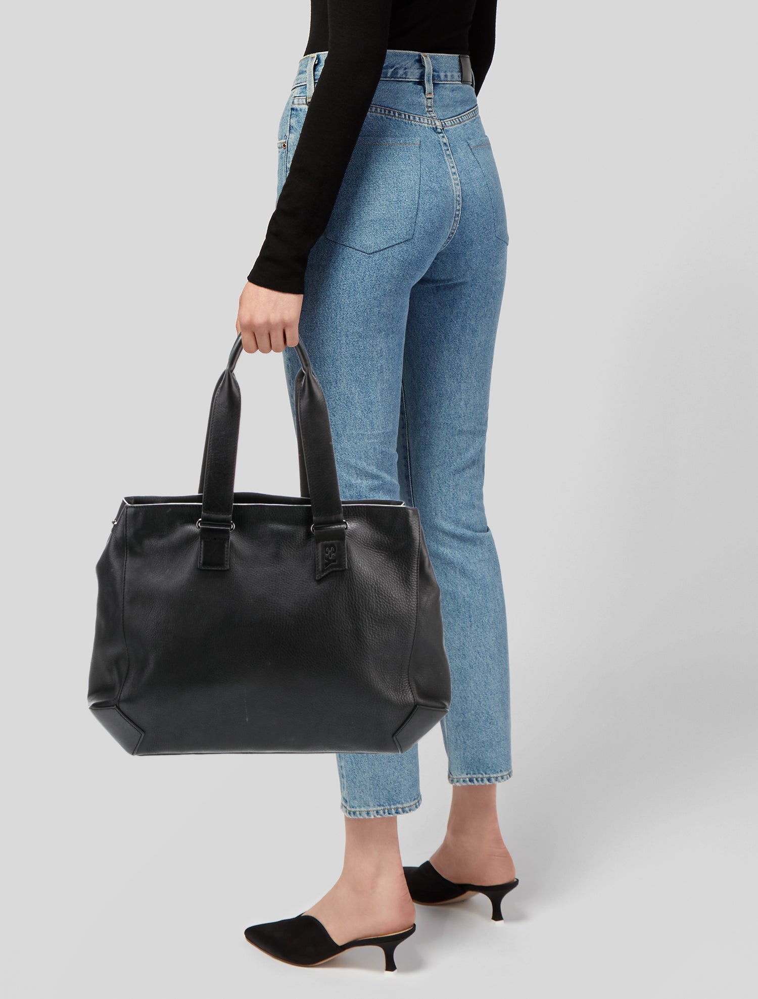 Y-3 Leather Top Handle Bag