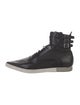Y-3 Leather Colorblock Pattern Lace-Up Boots