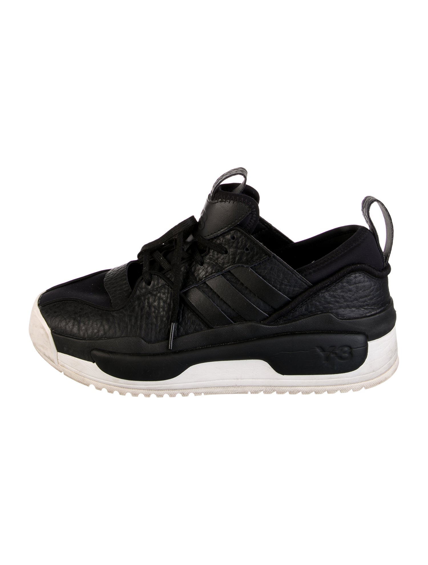 Y-3 Leather Colorblock Pattern Sneakers
