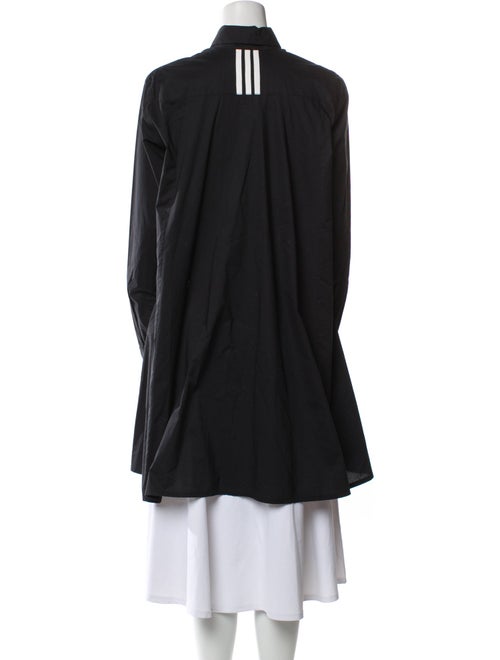 Y-3 Mock Neck Long Sleeve Button-Up Top