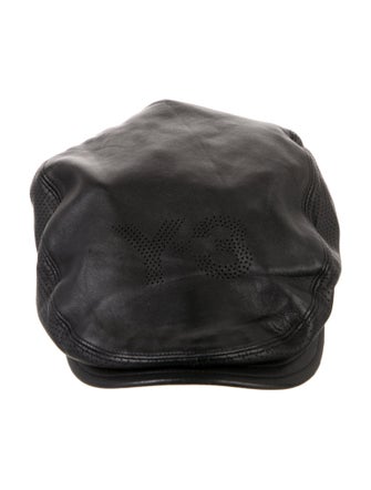 Y-3 Leather Newsboy Hat