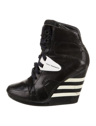 Y-3 Leather Wedge Sneakers