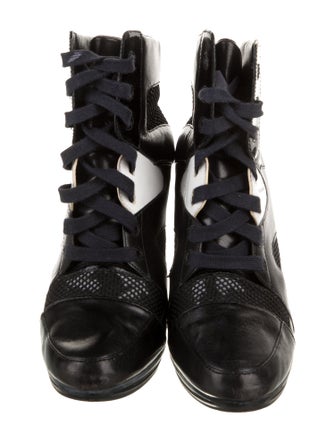 Y-3 Leather Wedge Sneakers