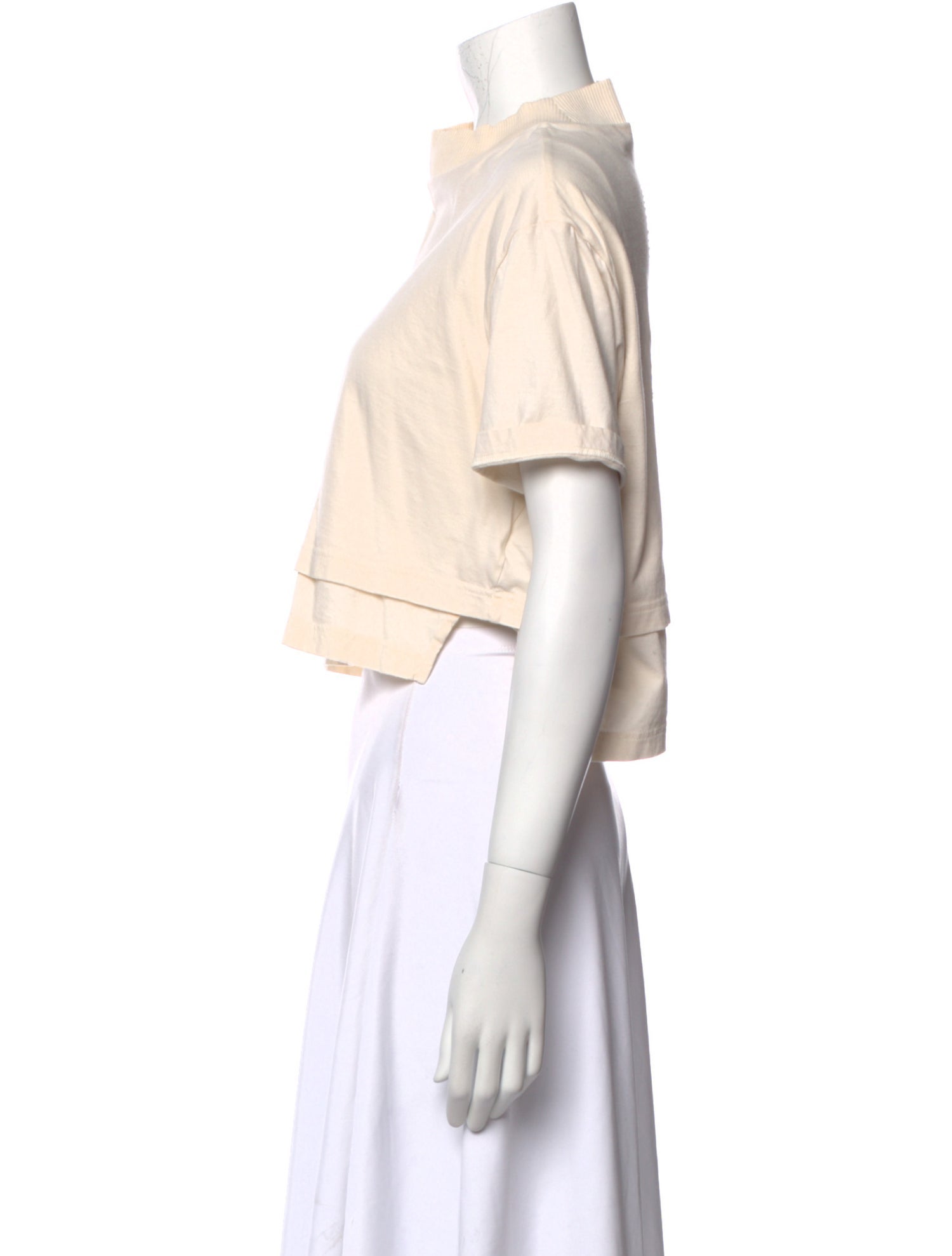 Y-3 Mock Neck Short Sleeve Crop Top