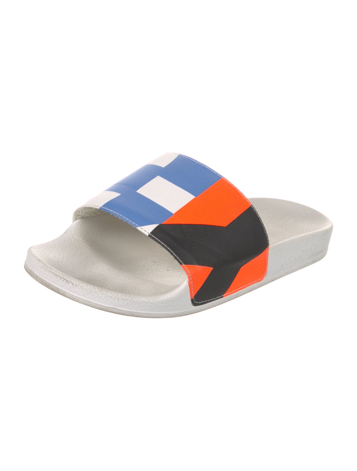 Y-3 Leather Colorblock Pattern Slides