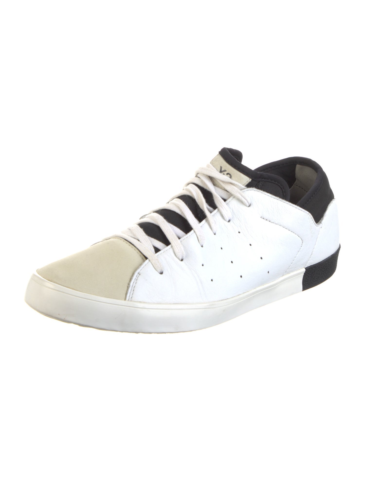 Y-3 Leather Colorblock Pattern Sneakers