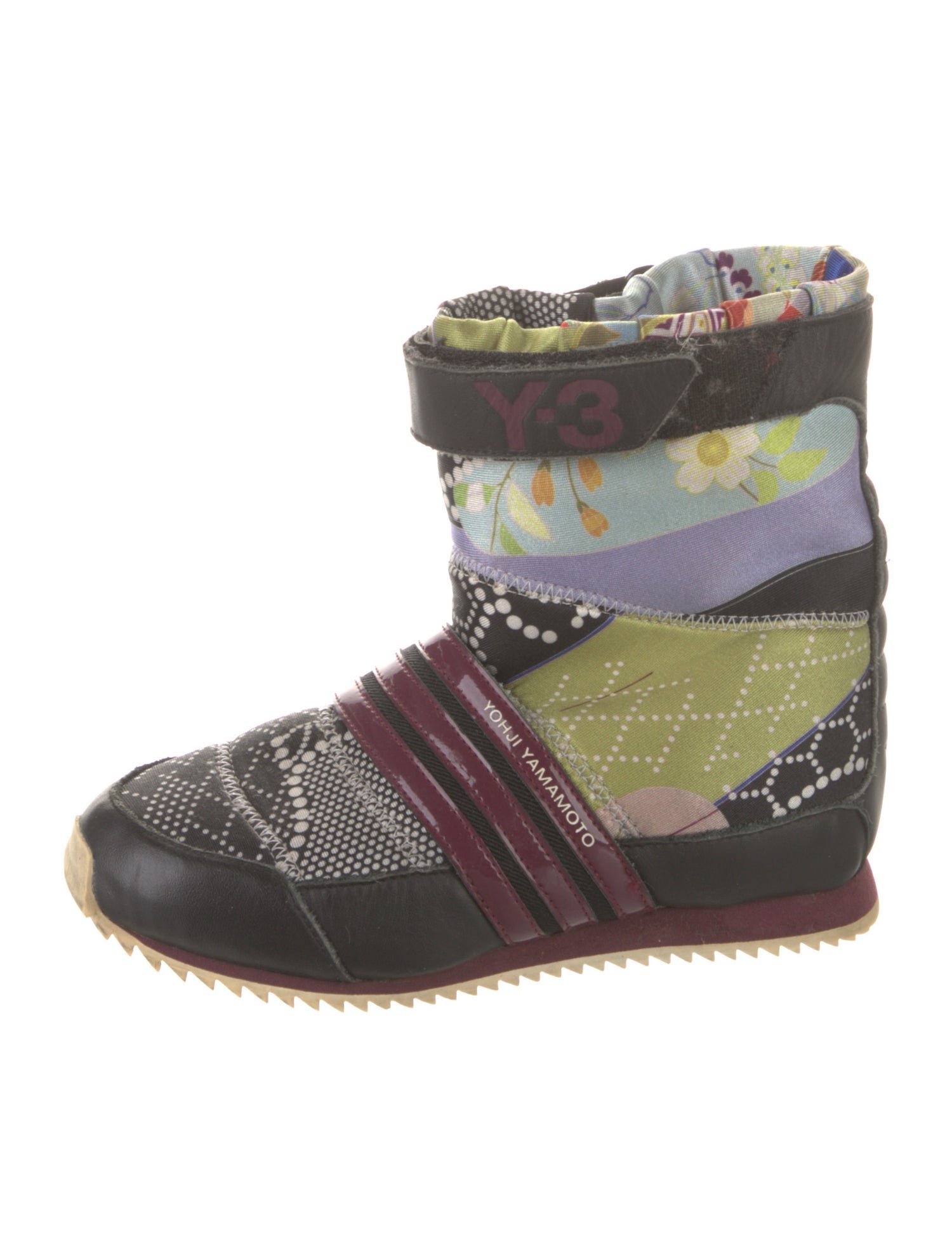 Y-3 Leather Printed Wedge Sneakers