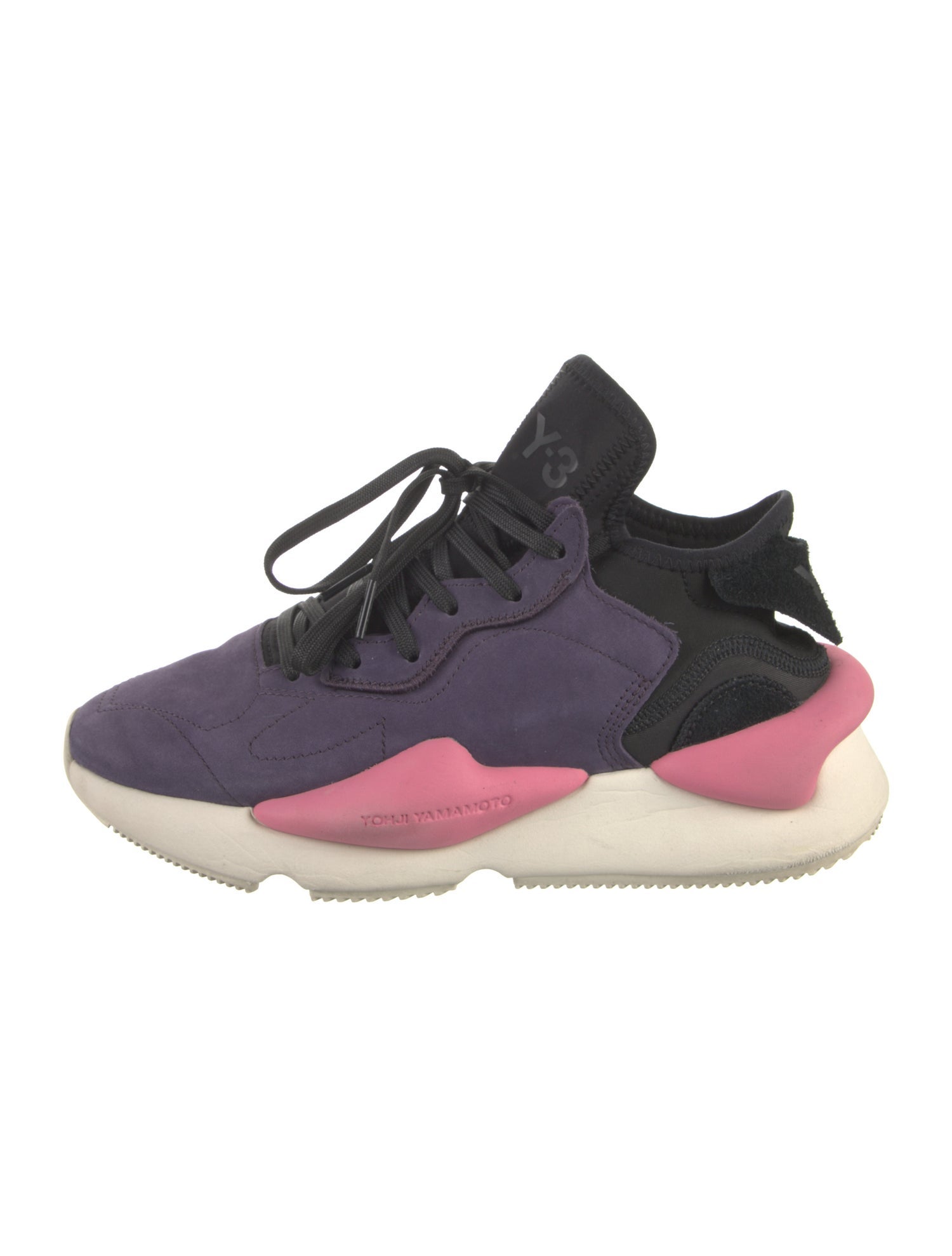 Y-3 Suede Colorblock Pattern Athletic Sneakers