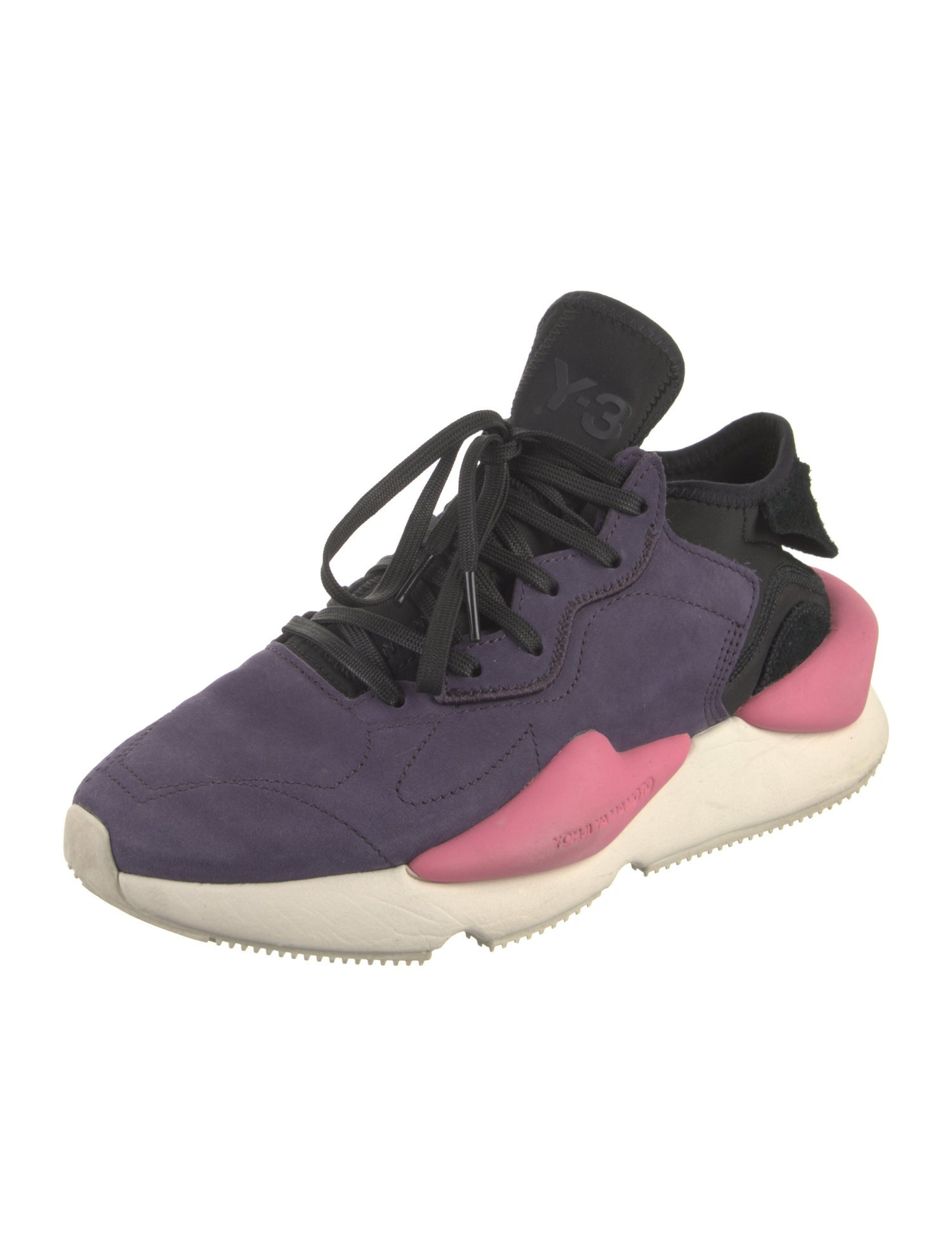 Y-3 Suede Colorblock Pattern Athletic Sneakers