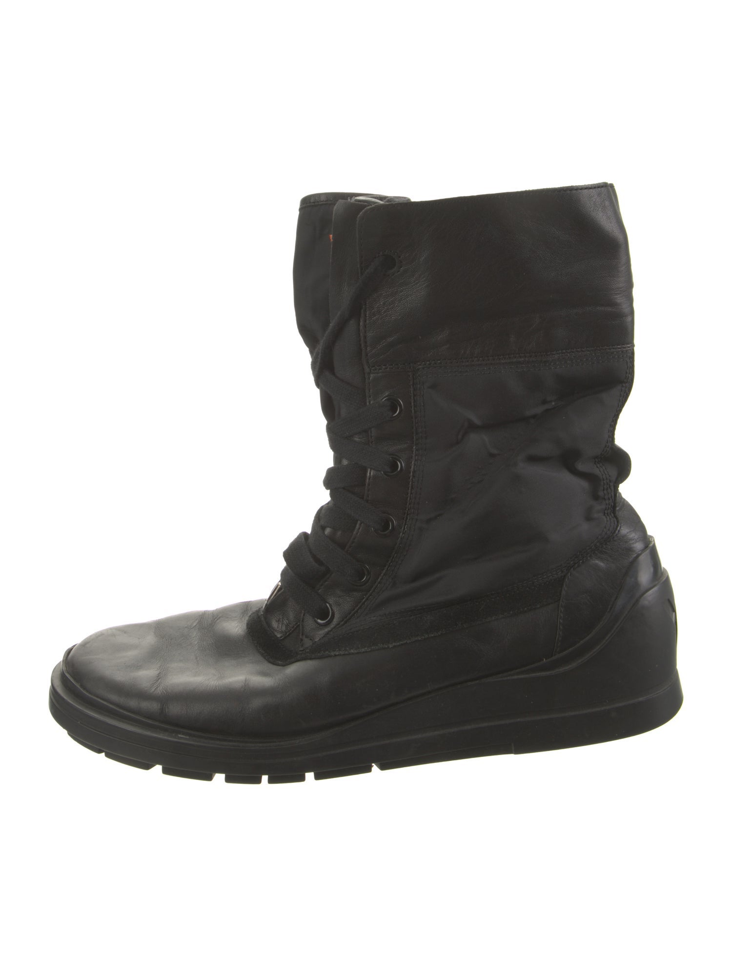 Y-3 Leather Lace-Up Boots
