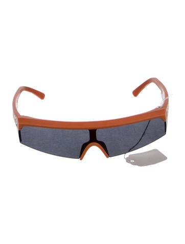 Pre-owned Y-3 Shield Tinted Sunglasses In Orange