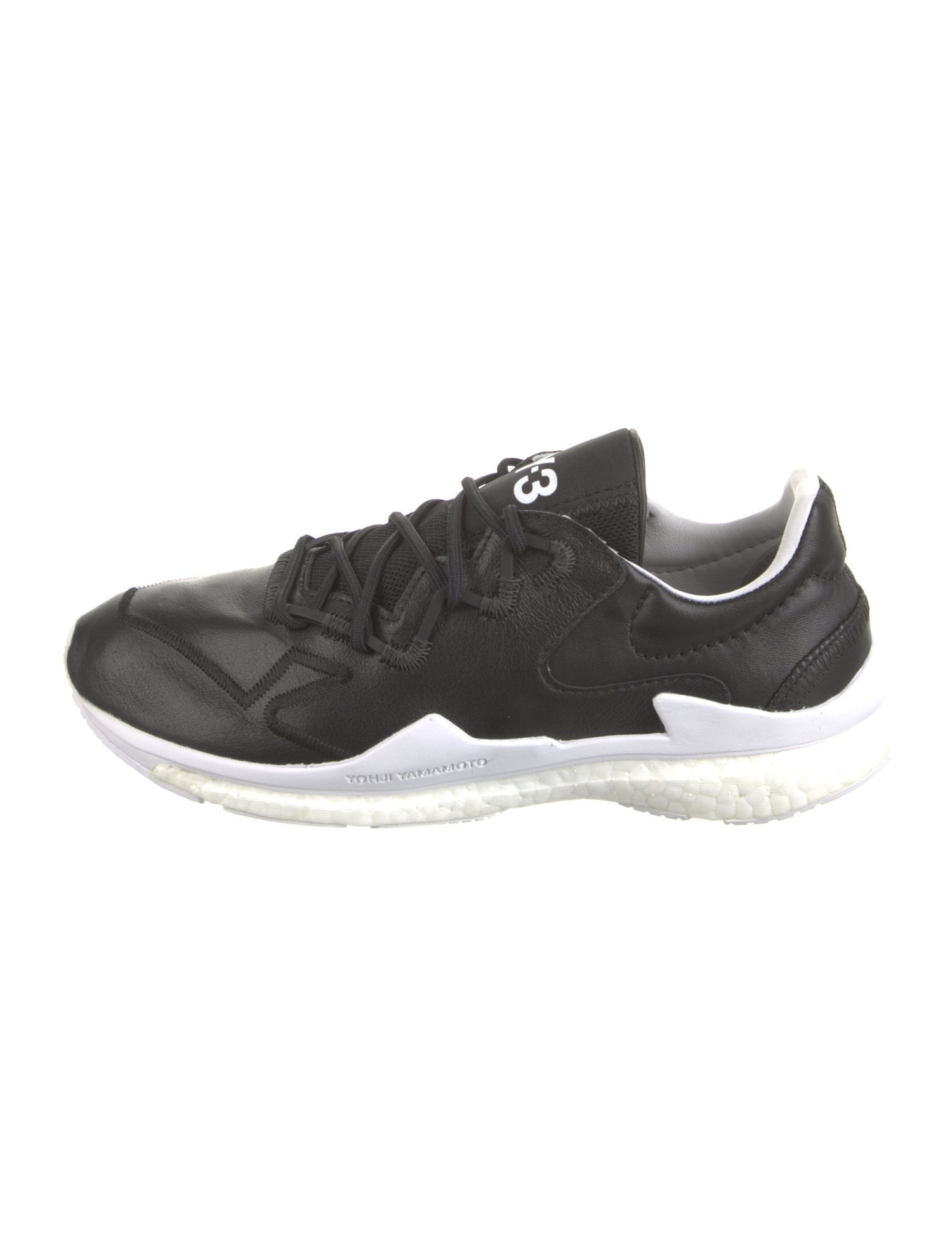 Y-3 x Adidas Leather Mesh Accents Athletic Sneakers