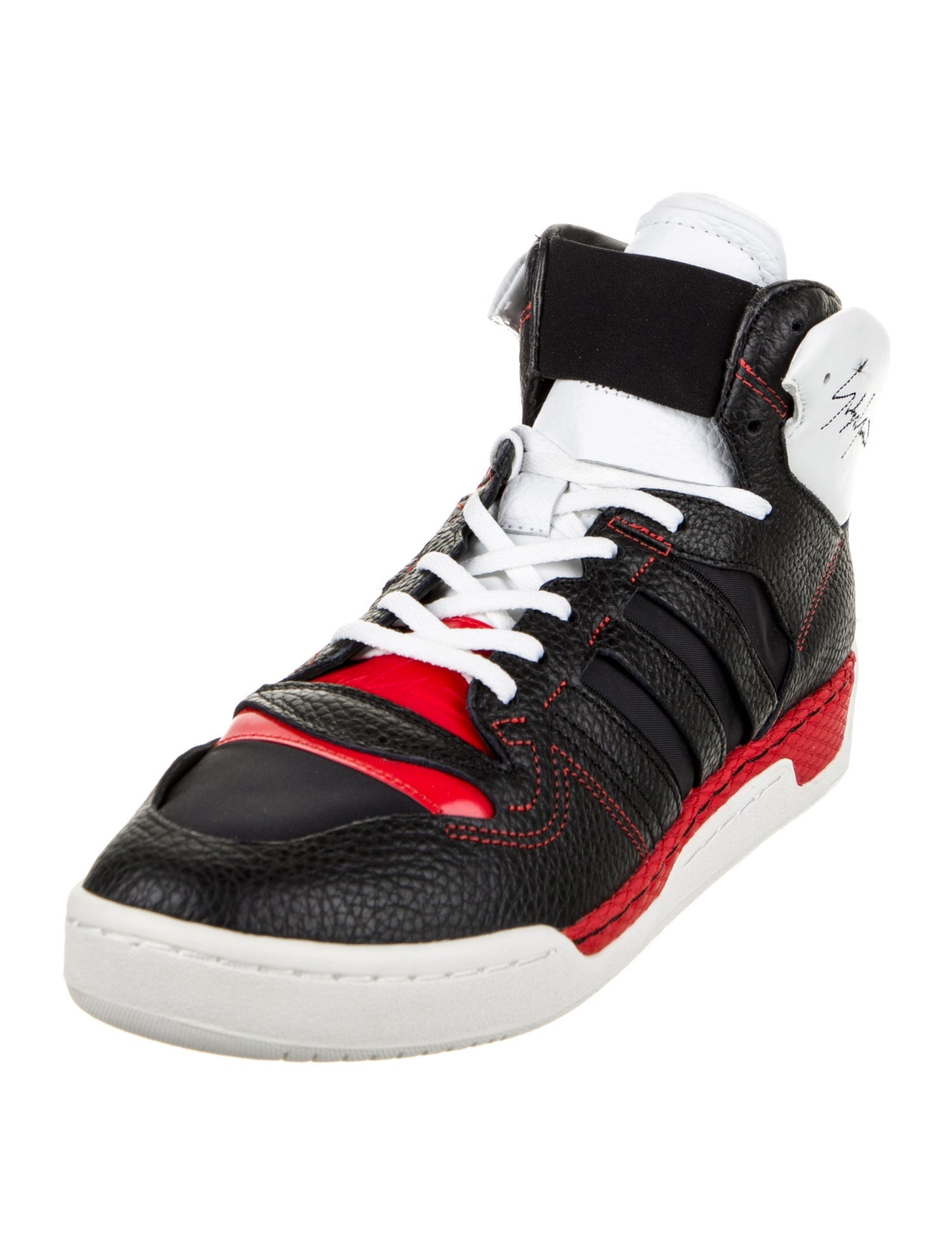 Y-3 x Adidas Leather Colorblock Pattern Sneakers