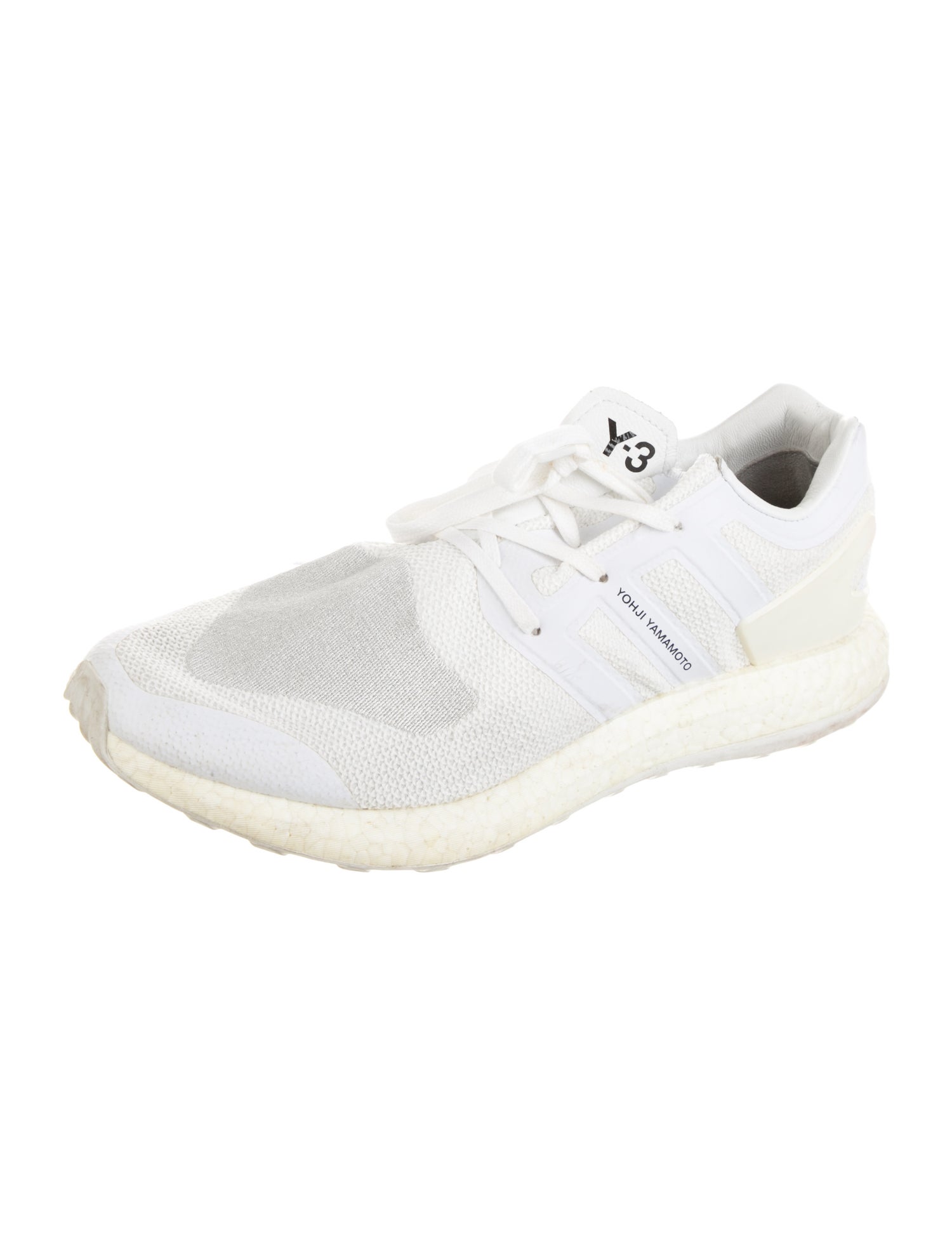 Y-3 x Adidas Pureboost Triple White Athletic Sneakers