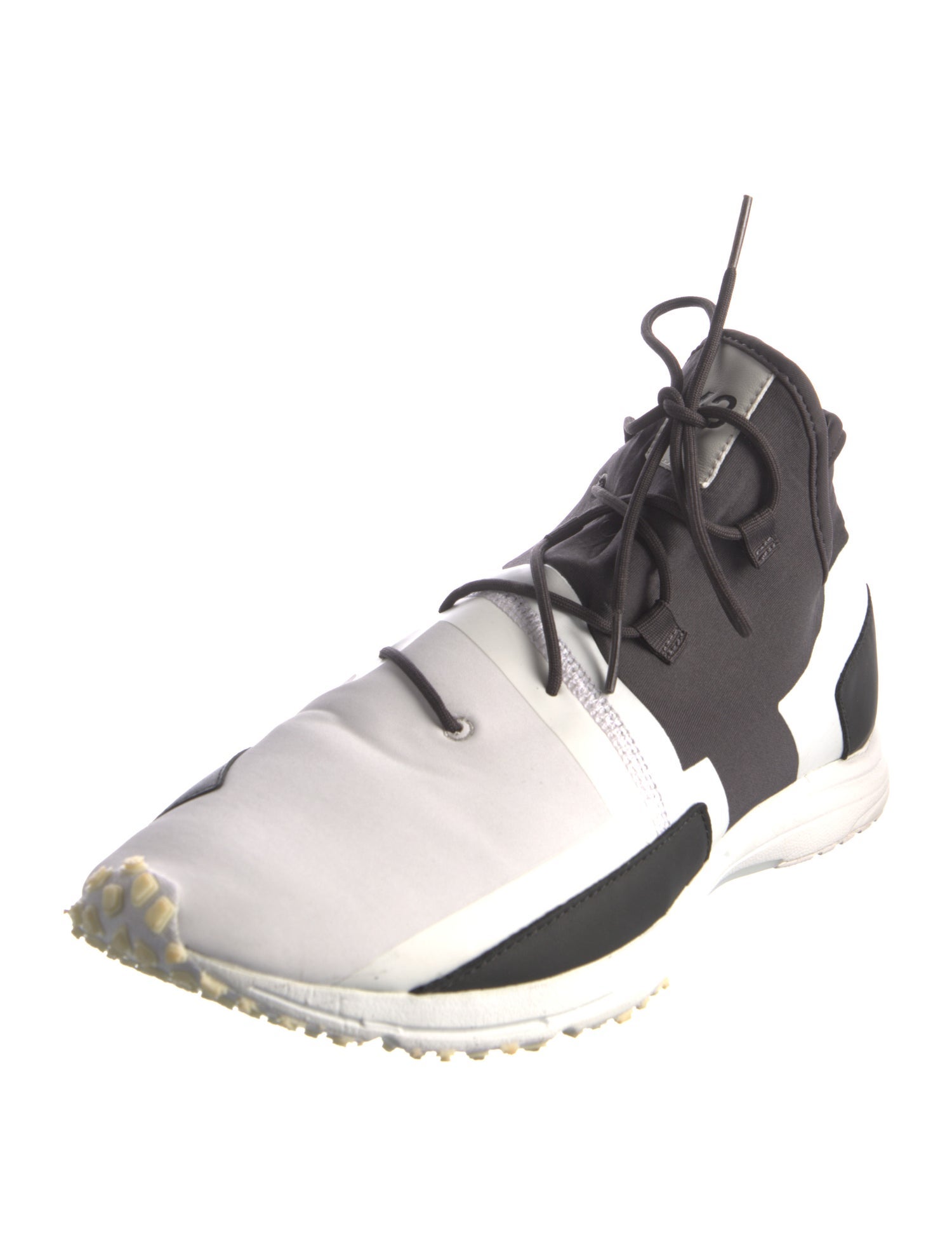 Y-3 Leather Colorblock Pattern Sneakers