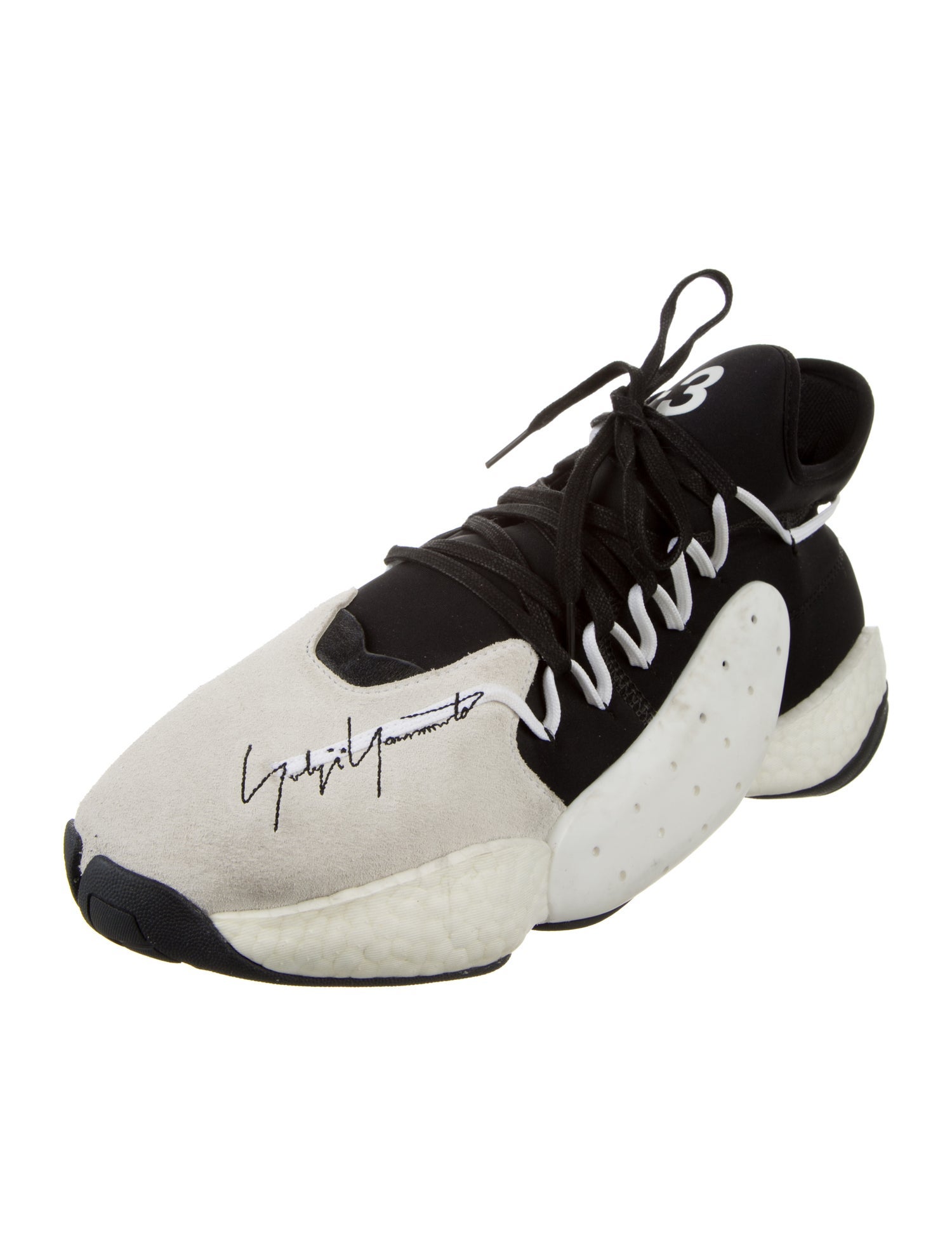 Y-3 x Adidas Suede Embroidered Accent Chunky Sneakers