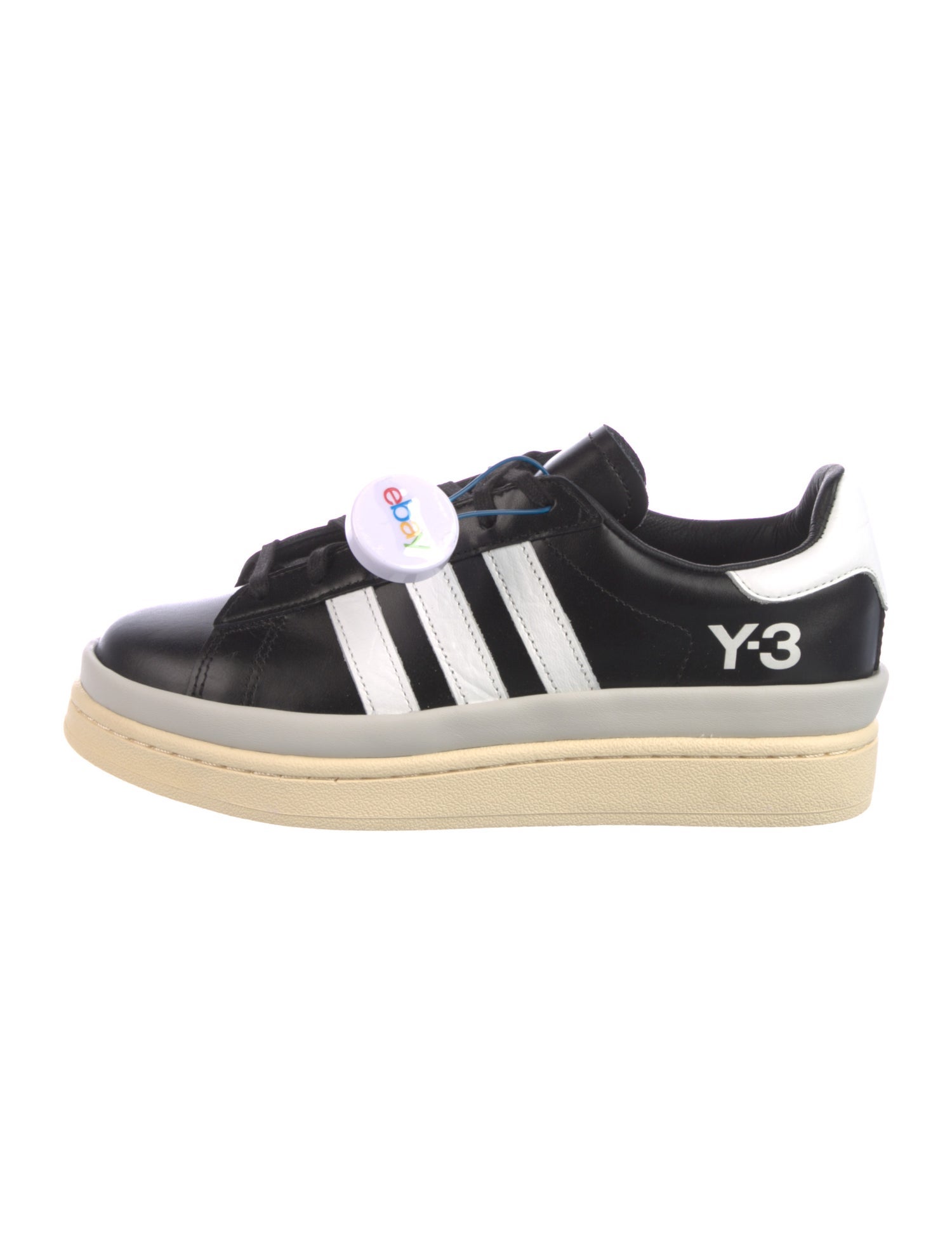 Y-3 x Adidas Leather Leather Trim Embellishment Sneakers