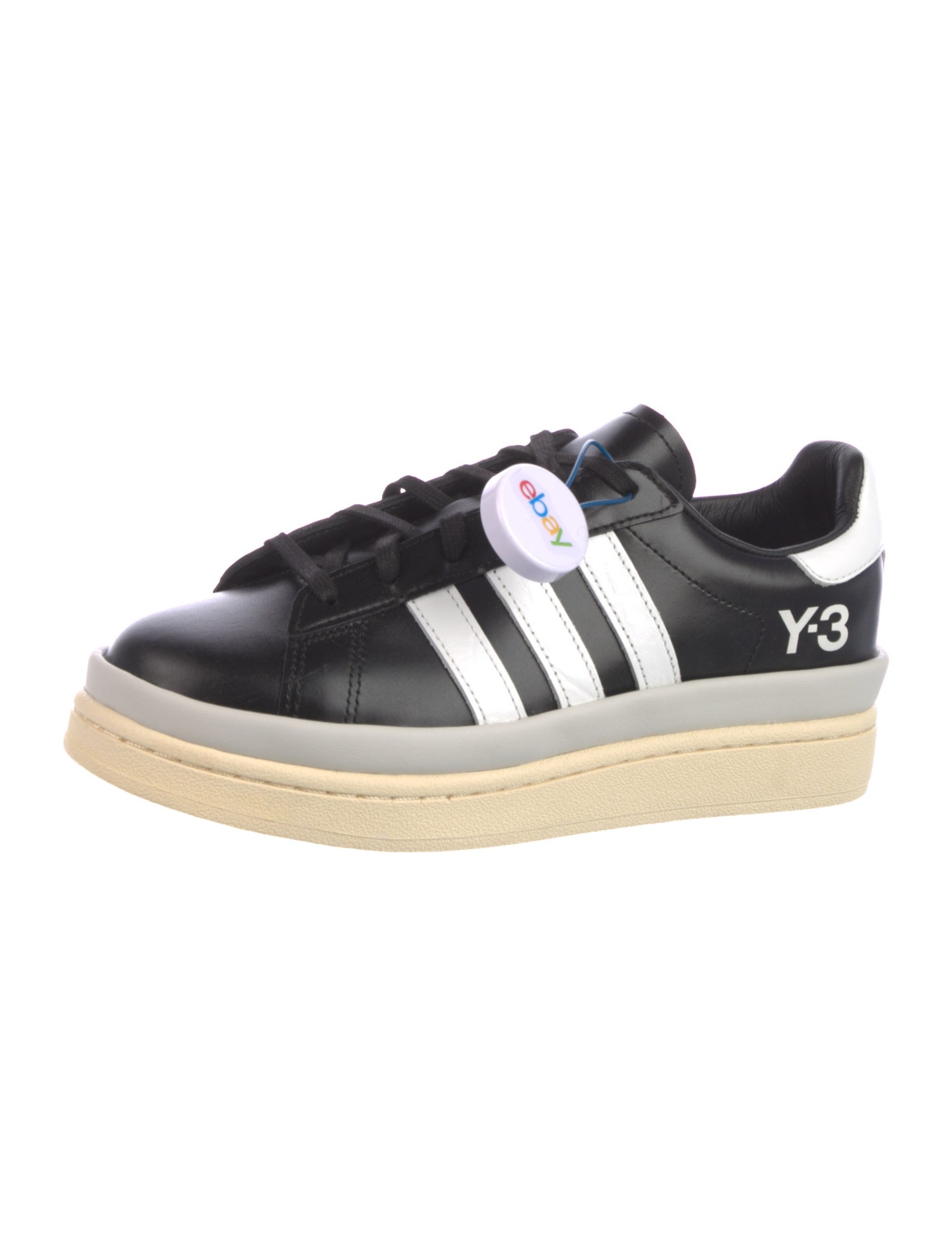 Y-3 x Adidas Leather Leather Trim Embellishment Sneakers