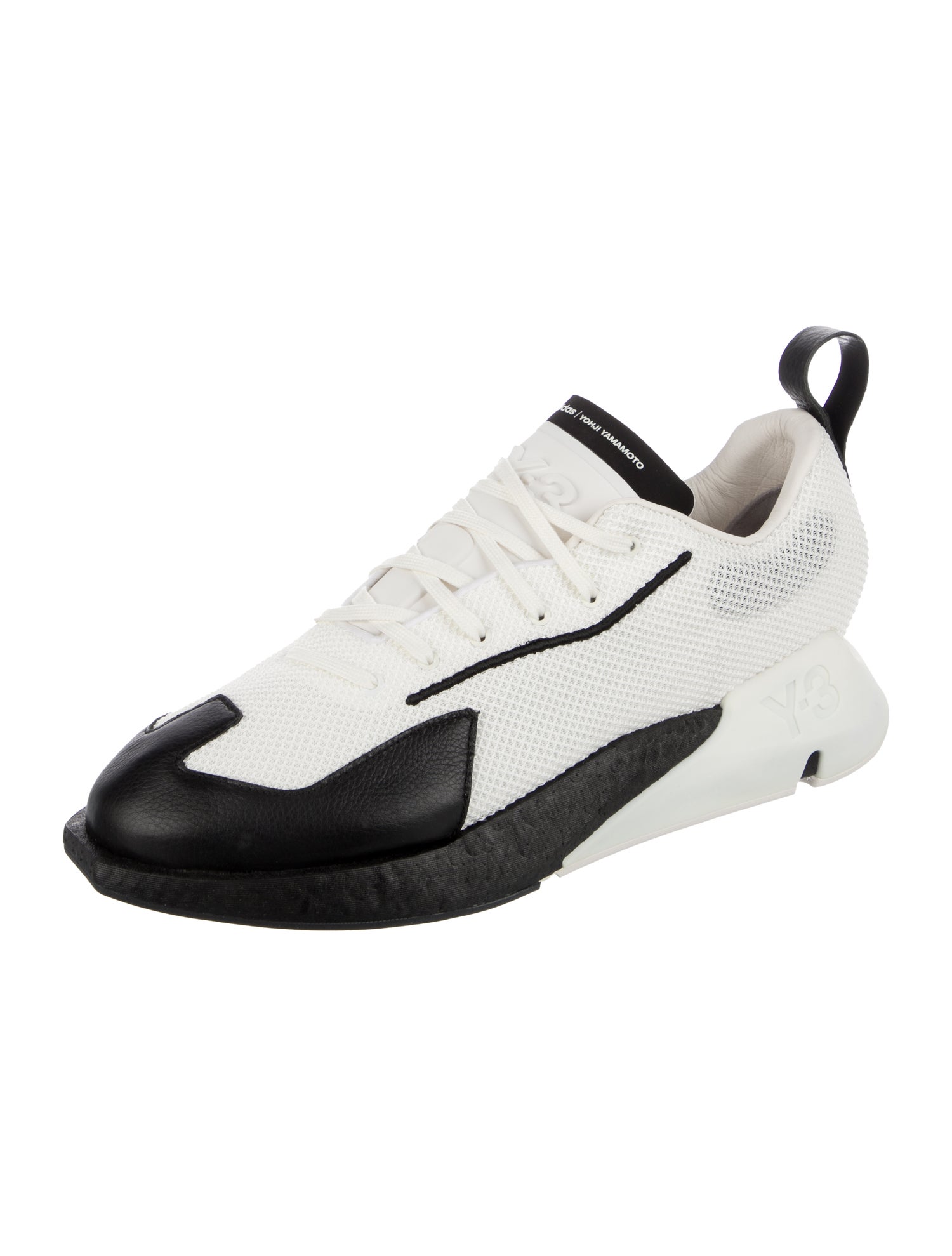 Y-3 x Adidas Mesh Colorblock Pattern Athletic Sneakers