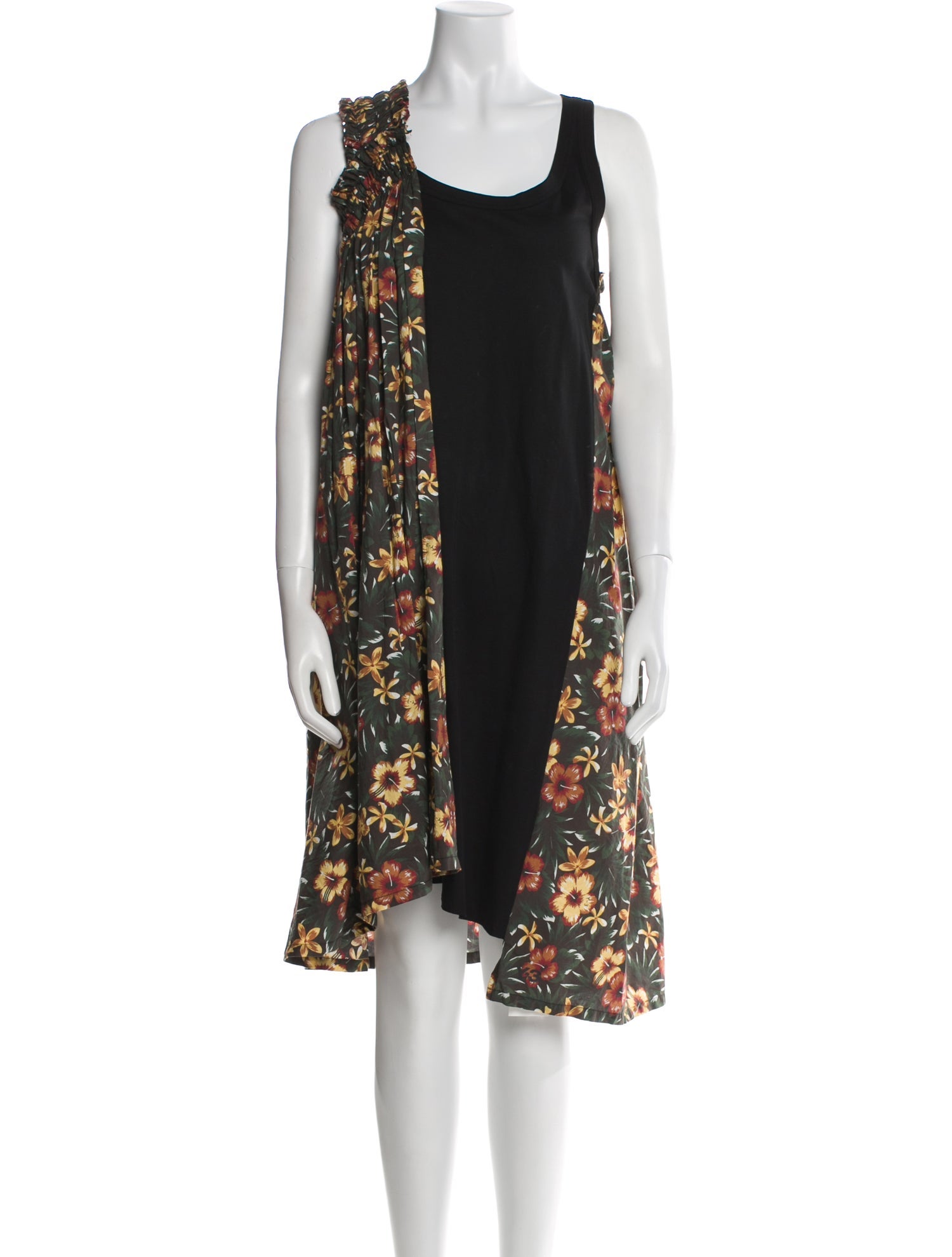 Y-3 x Adidas Floral Print Knee-Length Dress