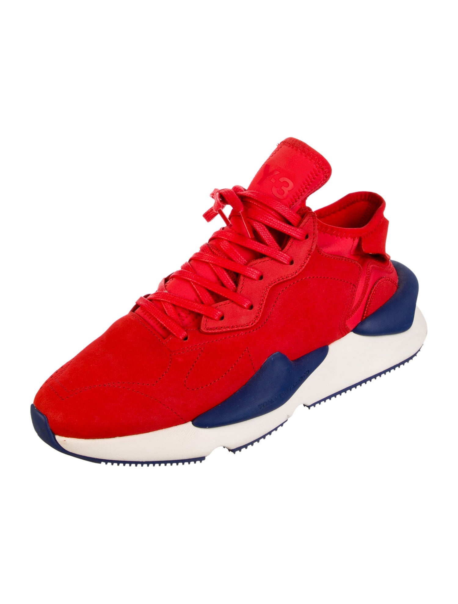 Y-3 x Adidas Leather Colorblock Pattern Sneakers