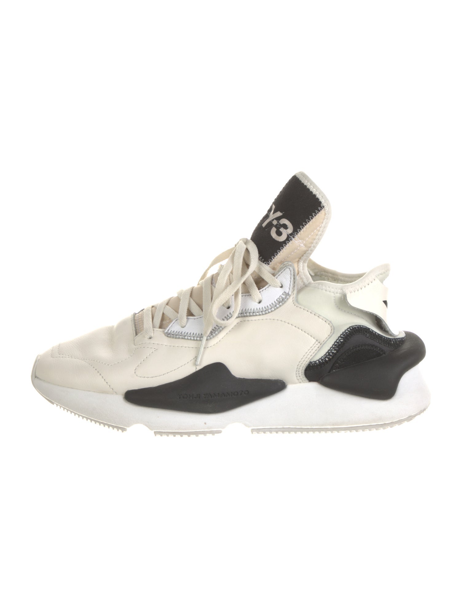 Y-3 x Adidas Leather Colorblock Pattern Sneakers