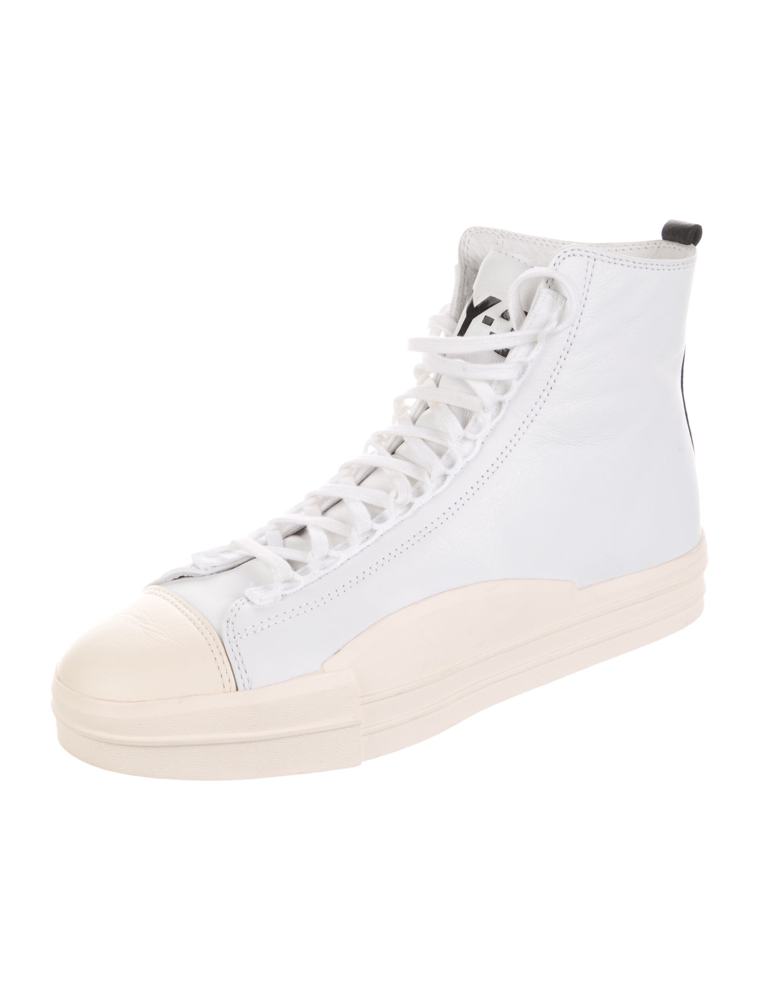 Y-3 x Adidas Leather Colorblock Pattern Sneakers