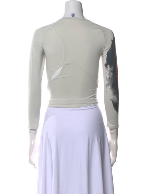 Y-3 x Adidas Graphic Print Bateau Neckline Crop Top