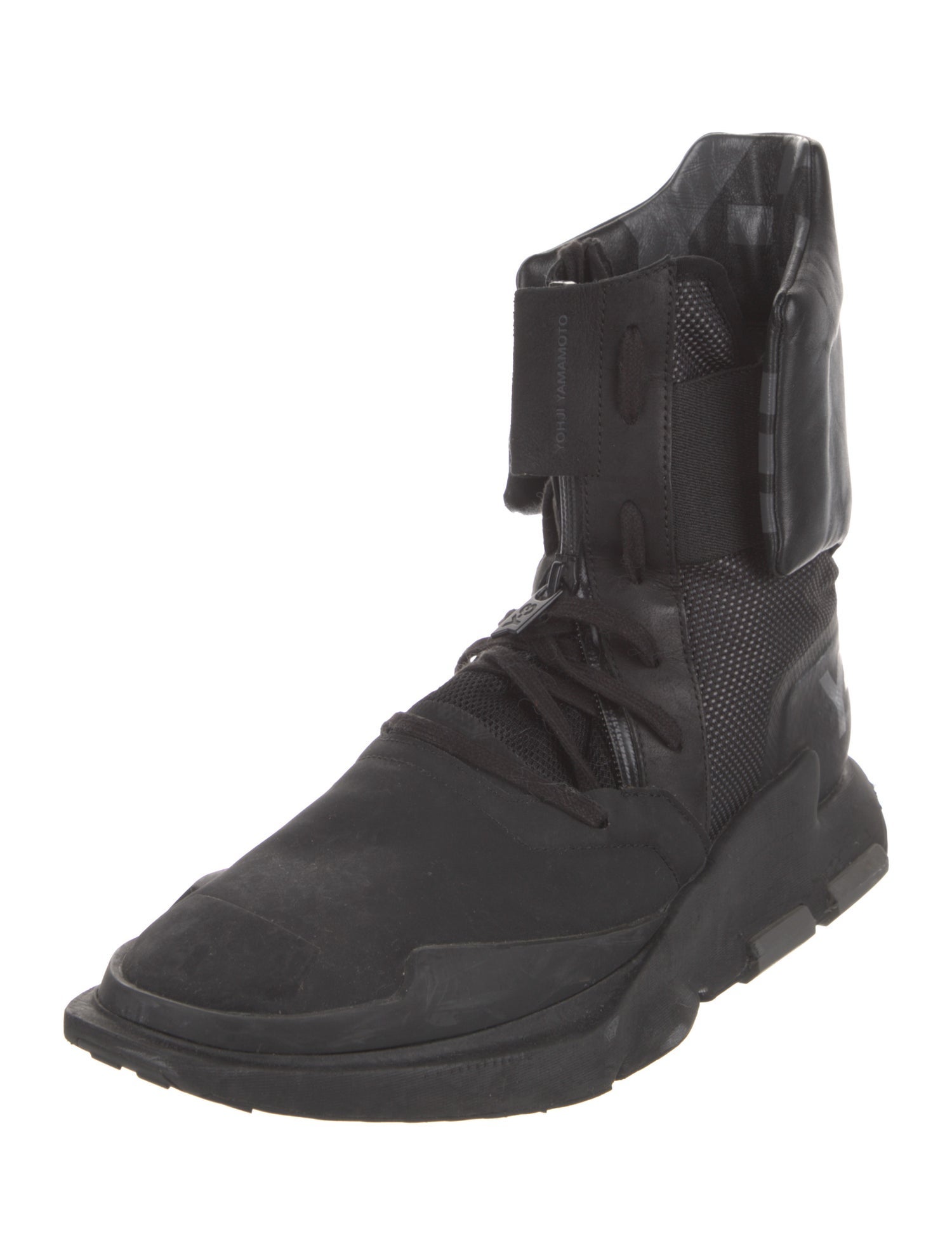 Y-3 x Adidas Nylon Printed Athletic Sneakers