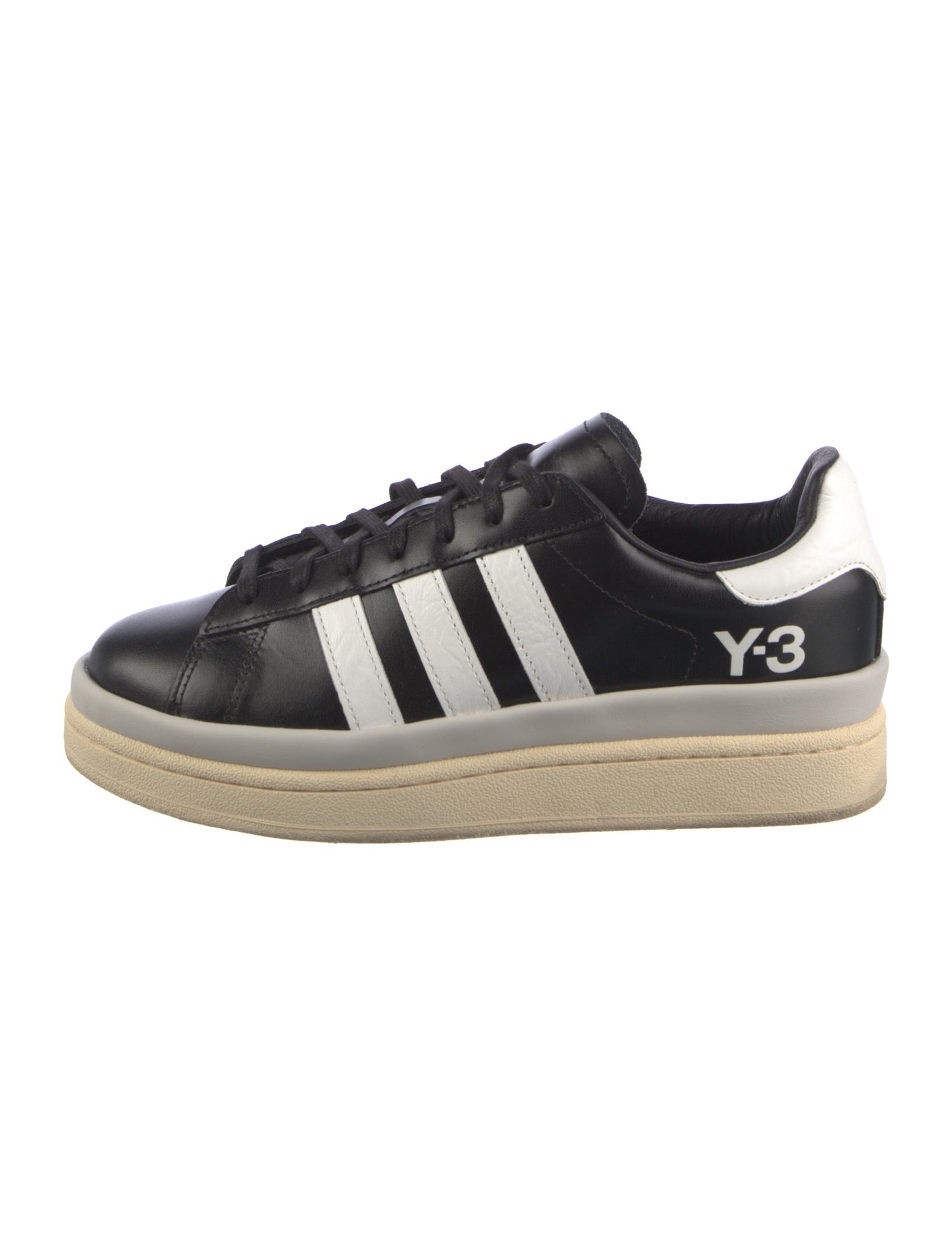 Y-3 x Adidas Leather Printed Sneakers