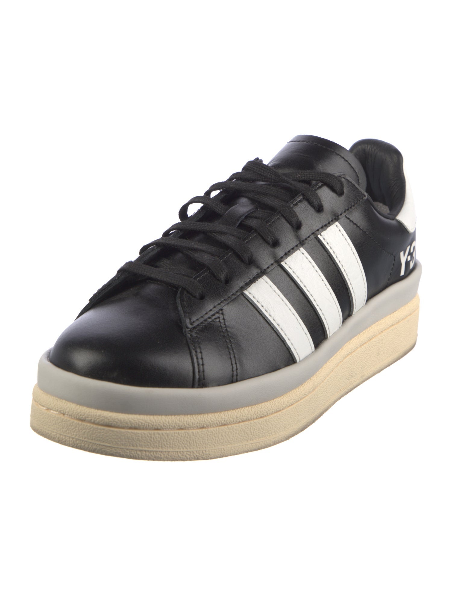 Y-3 x Adidas Leather Printed Sneakers