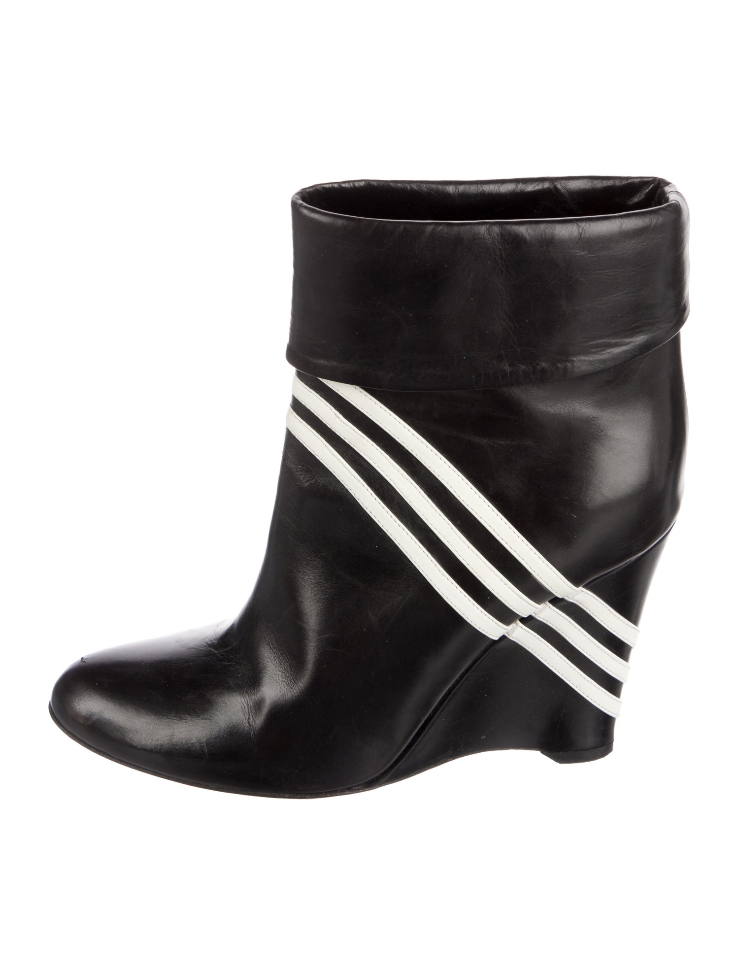 Y-3 x Adidas Leather Striped Boots
