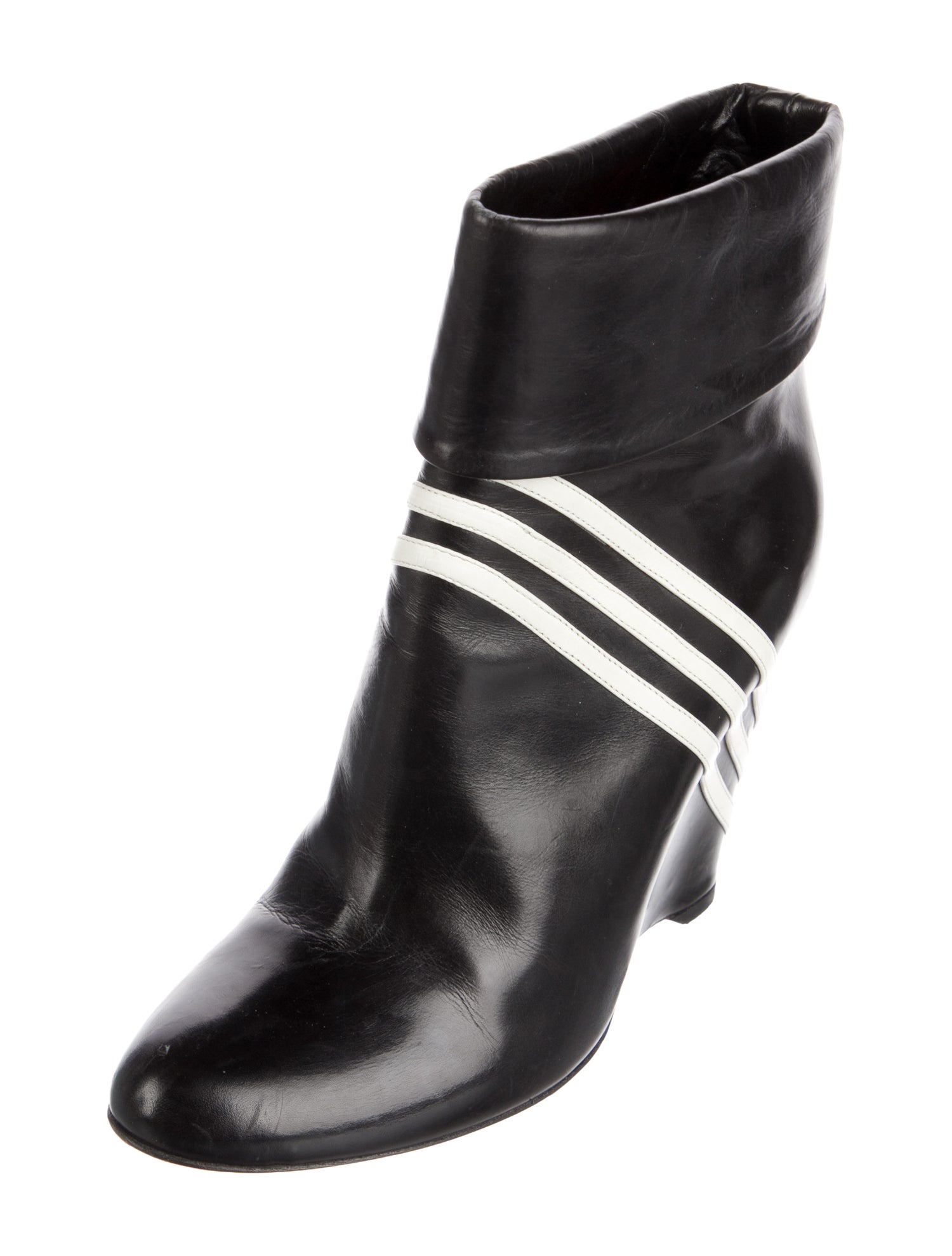 Y-3 x Adidas Leather Striped Boots