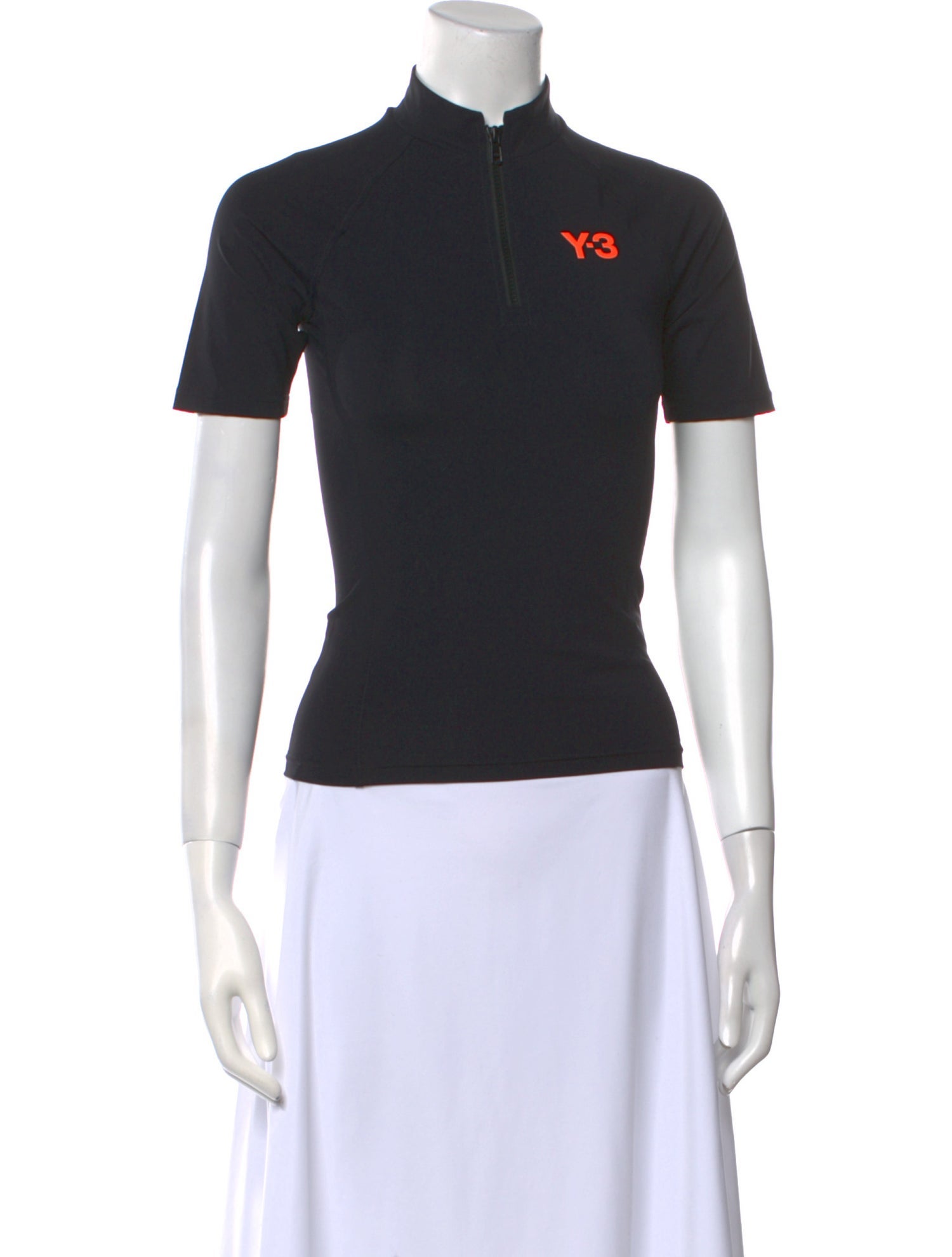 Y-3 x Adidas Graphic Print Mock Neck Polo