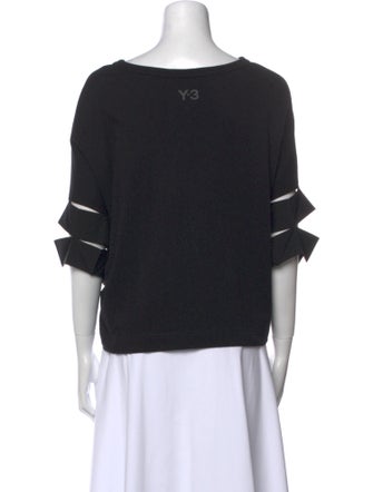 Y-3 x Adidas Scoop Neck Three-Quarter Sleeve Top